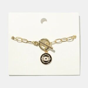 Gold Evil Eye Charm Bracelet